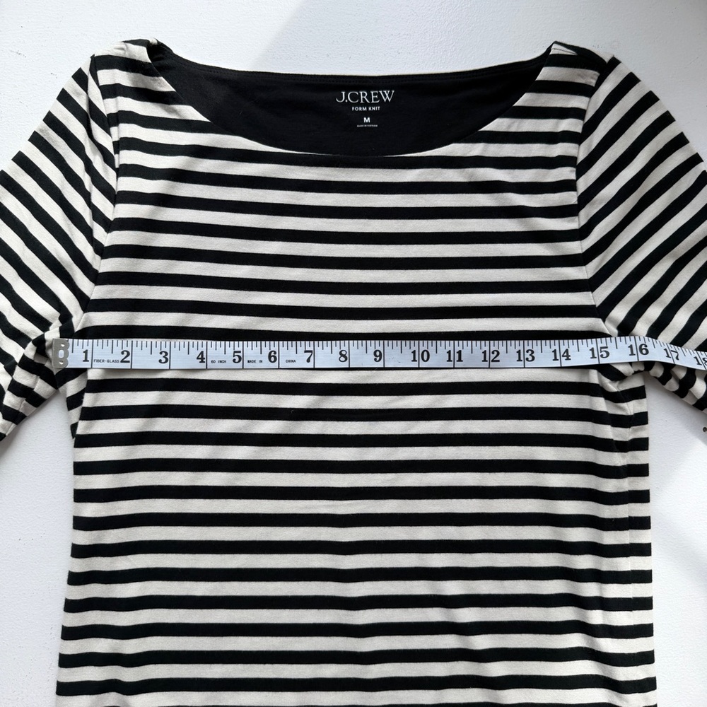 J. Crew Black and White Striped Short Sleeve Tee - Picture 4 of 8